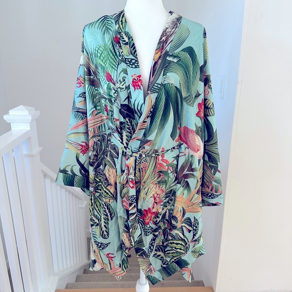 NWT PatBO Paradise Print Kimono Robe Dress Cover Up One Size $495 Retail